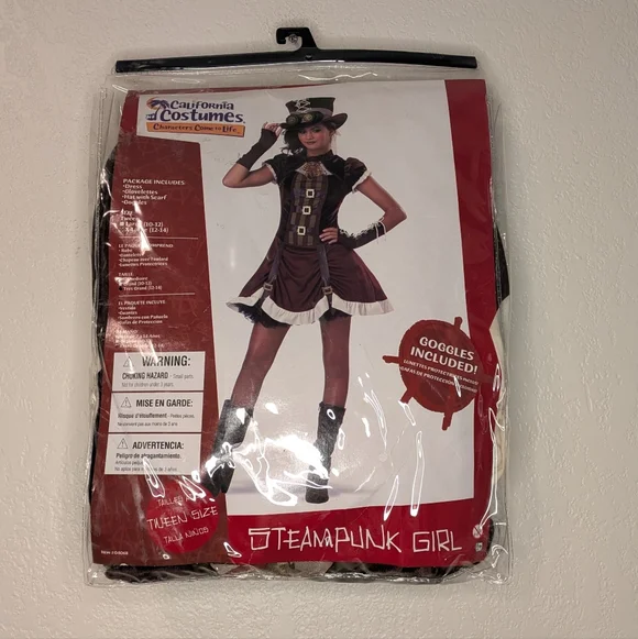 Steampunk Girl Costume - Brown and White - Picture 2 of 7